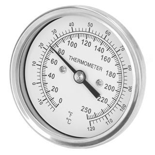 Ejoyous Thermomètre à Cadran Thermomètre Bimétallique en Acier Inoxydable 0 à 248F Sonde Double échelle de 3 Pouces 12 Pouces NPT pour Barbecue Grill Four Cuisine Cuisine en Plein Air