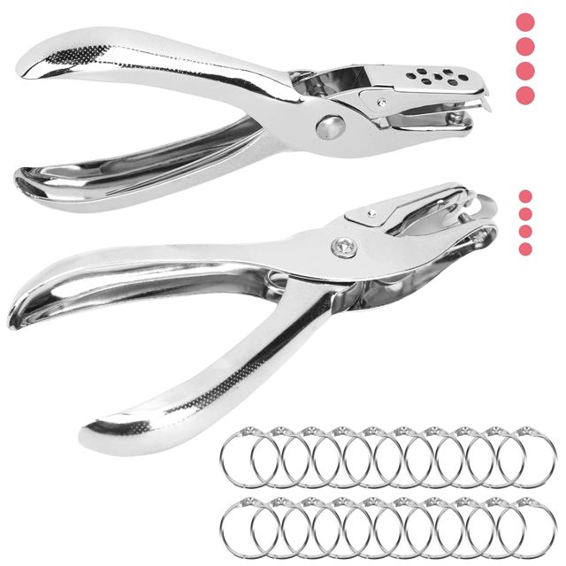 Perforatrice de Papier - Lot de 2 avec Diamètres de Trou de 3mm et 6mm - Accessoire Bureau pour Étiquettes, Scrapbooking, Cartes - Perforateur Métal et Papier
