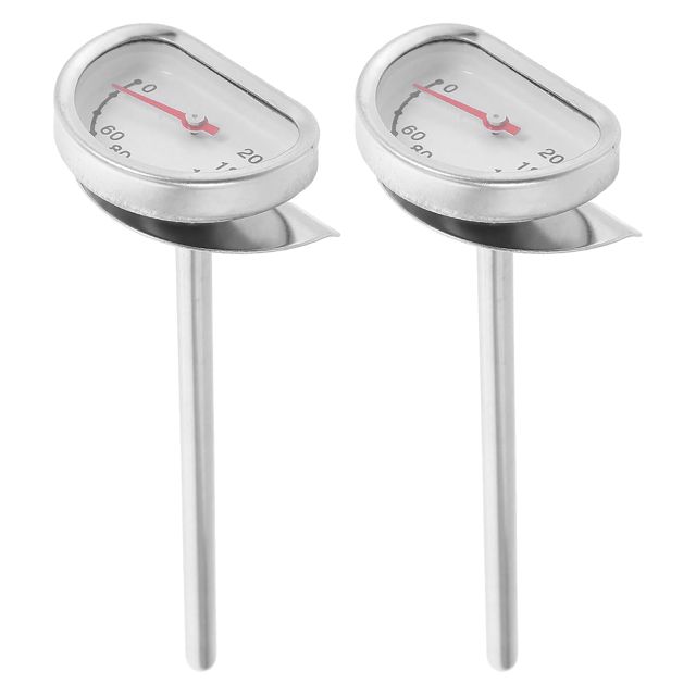Thermomètre à Huile pour Friture 2 Pièces, Sonde 4 Pouces, Acier Inoxydable
