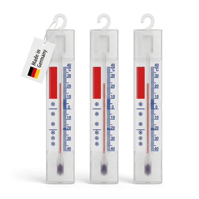 Lantelme 3 thermomètres analogiques pour réfrigérateur, congélateur, glacière - avec Crochets - +/- 40°C 4883