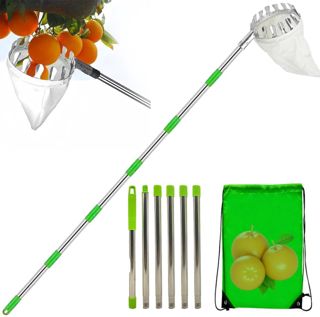 Cueille Fruit Telescopique,Cueille Fruit,Cueille Fruit Télescopique,4.2M Cueilleur de Fruits avec Manche télescopique, cueilleur de Fruits avec Manche télescopique léger en Acier Inoxydable