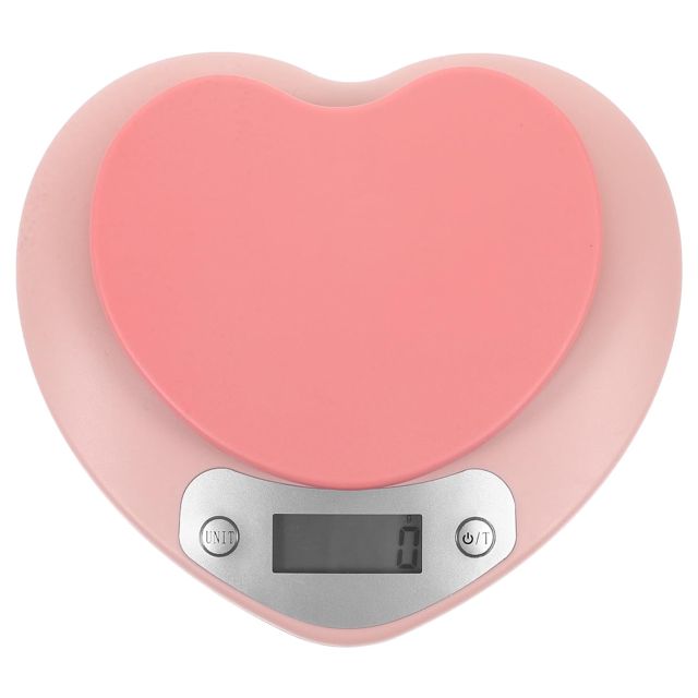 Lurrose Balance Électronique Cuisine Rose en Plastique Capteur Haute Précision pour Pesée Précise, Design, pour Cafés et Pâtisseries