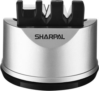 SHARPAL 191H Aiguiseur de couteaux et ciseaux de cuisine pour couteaux droits et dentelés, outil d'aiguisage de couteaux à 3 niveaux, pour réparer et restaurer les lames, Affuteur Couteau