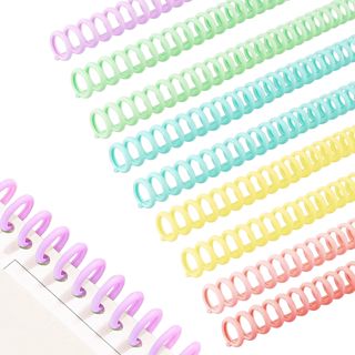 Voarge Lot de 10 classeurs en plastique à 30 trous avec anneaux de reliure et peignes, 85 feuilles, capacité pour bricolage, page, album, bureau, fournitures scolaires (couleur, 12 mm)