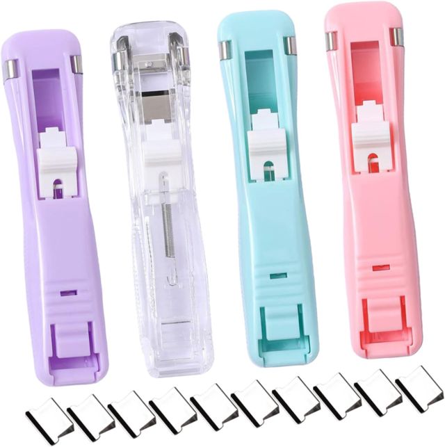 Clip de Reliure Portable sans Perforation 1 Set ABS Métal, Rentrée Scolaire