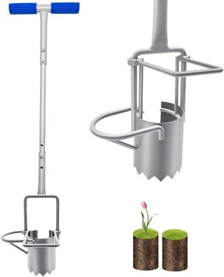 Outil de pelouse et de Jardin 5 en 1, Longue poignée pour Creuser, désherber, échantillon de Sol, Transplantation, Bouchon de Gazon (Transplantation de bulbes)