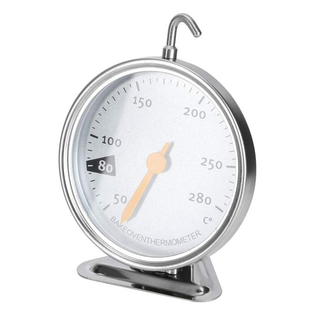 Thermomètre de Four à Grand Cadran en Acier Inoxydable avec Crochet, Outil de Mesure de Cuisine adapté à une Plage de Température de 50 à 280 ℃