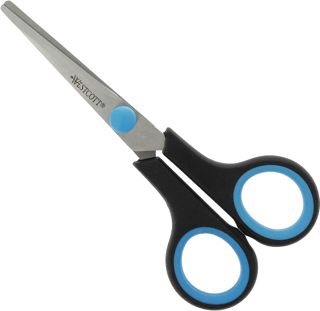 Westcott E-30293 00 Ciseaux Easy Grip inoxydables incurvés 23,5 cm Bleu/Noir