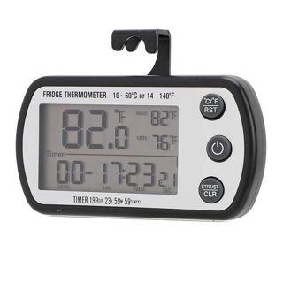 Yosoo Health Gear Thermomètre Numérique pour Réfrigérateur ABS Thermomètre pour Réfrigérateur et Congélateur 14 à 140 F Écran LCD Magnétique IPX4 étanche pour Congélateur Cuisine Laboratoire Pharmacie