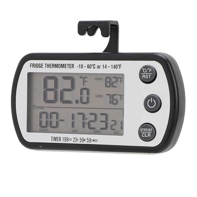 Yosoo Health Gear Thermomètre Numérique pour Réfrigérateur ABS Thermomètre pour Réfrigérateur et Congélateur 14 à 140 F Écran LCD Magnétique IPX4 étanche pour Congélateur Cuisine Laboratoire Pharmacie