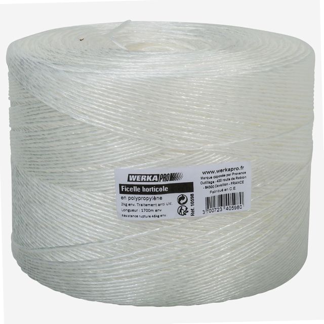 WERKA PRO Ficelle Horticole Blanche Bobine de 1700m Polypropylène 46kg
