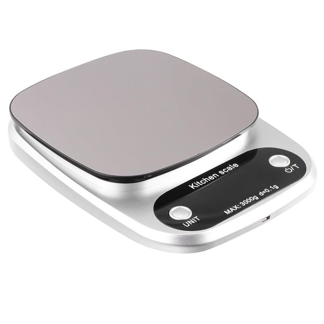 Balance Cuisine Rechargeable 3kg 0,1g en Acier Inoxydable Noël