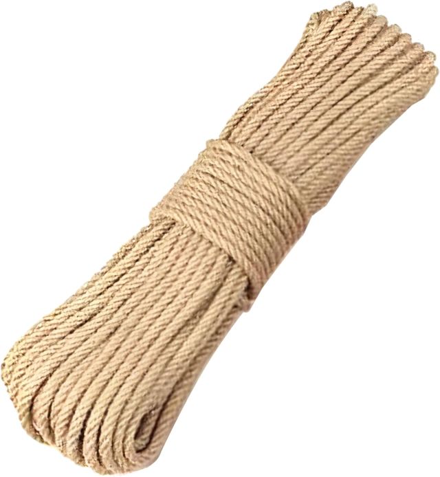50mètres Corde de Jute Naturelle Sisal Corde Ficelle en Jute à 4 Couches Épaisseur - 6mm Mariage Décoration Maison Décoration Jardin Animaux de Compagnie Corde d'escalade Tir à la Corde Arbre à Chat