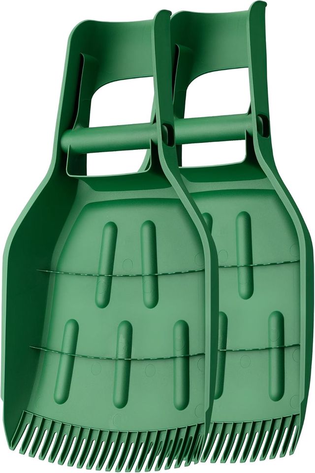 Wiltec Ramasse-feuilles en plastique 57,1 x 33,7 x 7,6 cm, lot de 2 pinces à feuilles à large ouverture, à dents et poignée ergonomique