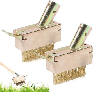 2 Pièces Balai Métallique en Acier, Enlever Mauvaise Herbe Brosses à Joints en Acier Balai Exterieur pour éliminer l'herbe la Mousse Les Joints