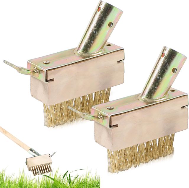 2 Pièces Balai Métallique en Acier, Enlever Mauvaise Herbe Brosses à Joints en Acier Balai Exterieur pour éliminer l'herbe la Mousse Les Joints