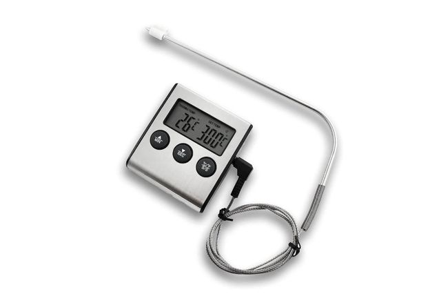 Alla France Thermomètre et minuteur pour four avec sonde en inox fabriqué en France