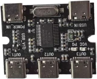 Carte d'extension USB pour Raspberry Pi pour hub zéro avec port d'alimentation – Hub USB 2.0 à 3 ports pour projets IoT sans pilote Noir 4 x 3 x 1 cm