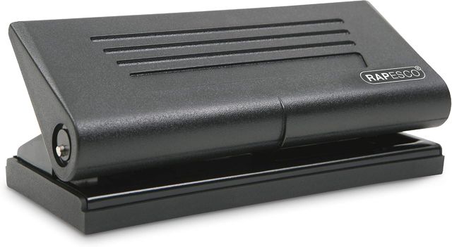 Rapesco PF66P0B1 Perforateur d’Agenda Réglable à 6 Trous, Noir
