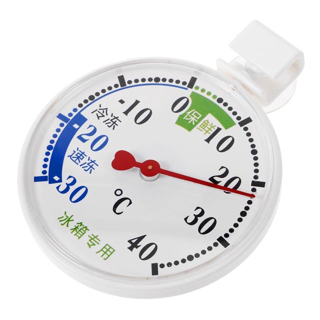 NOLITOY Thermomètre avec Affichage pour Réfrigérateur et Congélateur Multifonction Conversion D'unité, Plastique Rond, Précision ±2°c Cuisine et Stockage