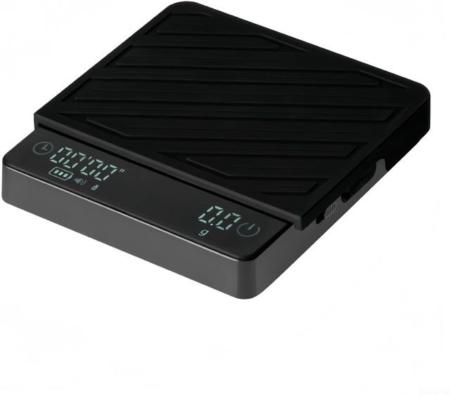 Mini balance à café rechargeable avec minuteur 2 kg 0,1 g Balance de cuisine numérique Espresso pour une préparation précise, USB-C portable Noir