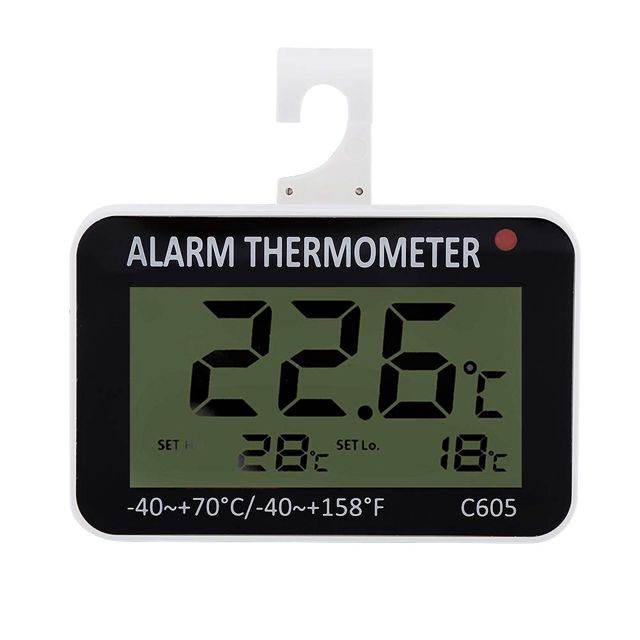 Thermomètre de Réfrigérateur, Thermomètre de Réfrigérateur LCD, Cuisine LED pour Affichage de la Température, Avertissement de Température, Restaurant
