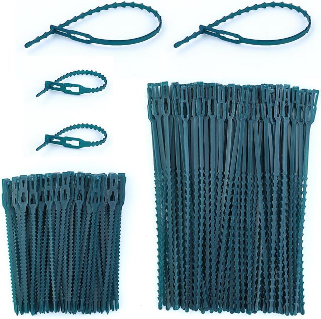 220pcs Liant végétal en Plastique Vert，stabiliser Les Plantes - 2 Tailles - pour Plantes de Jardin