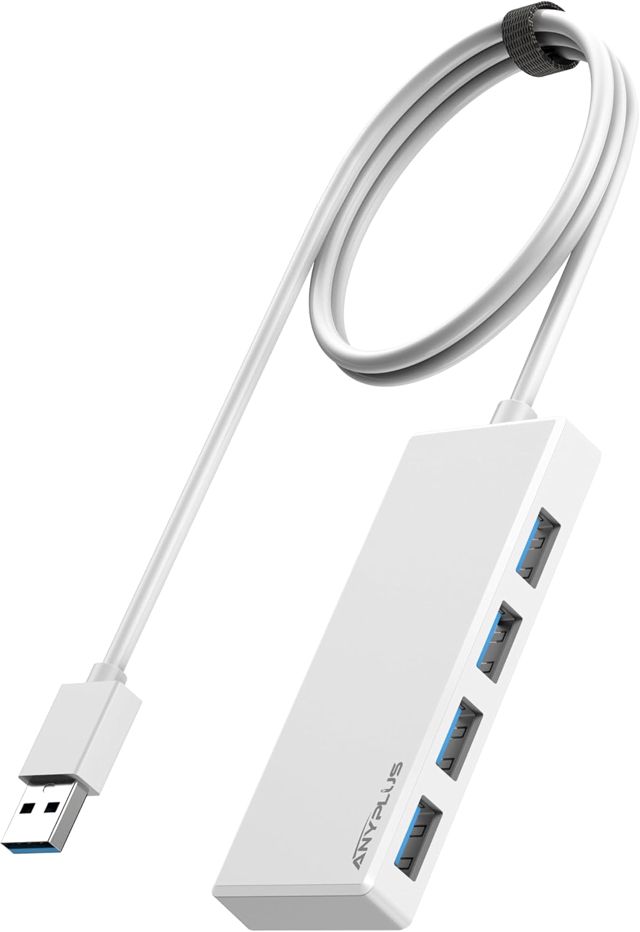HJ-White HJ-001 Hub USB 3.0 pour Ordinateur Portable, PC, iMac, Surface Pro, MacBook, Mac Pro, clé USB, XPS, Souris, Disque Dur