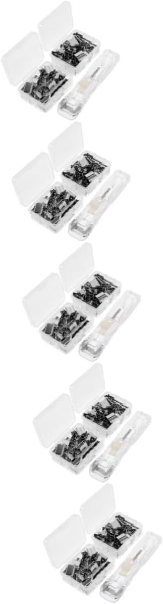 DOITOOL 2 Ensembles Distributeur de Clips Réutilisables Transparent pour Documents Agrafeuse Manuelle Perforation Pratique pour Maison de Distributeur et Clips
