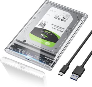 POSUGEAR Boitier Disque Dur 2,5", 6Gbps USB C 3.1 Gen 2 Boitier Externe Disque pour SATA HDD et SSD de 2,5'' et 7mm/9.5mm, Boitier SSD accélération UASP&Trim, sans Outils, Câble USB C 3.1 Inclus-Noir