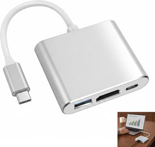 Adaptateur USB C vers HDMI, Adaptateur Multiport USB C 4K 3-en-1 Hub Multiport avec PD 100W et USB 3.0, Convertisseur Type C vers HDMI pour MacBook Pro Air iPad Pro Air Surface HP Dell XPS