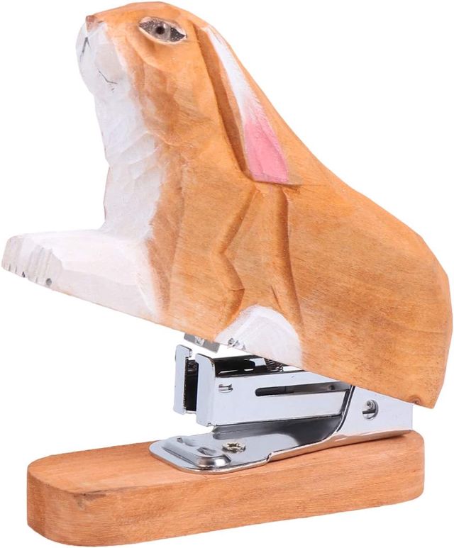 Fournitures De Bureau Mini-agrafes Machine à Agrafer Poinçonneuse Pour Papier Outil De Perforation Du Papier Papeterie Étudiante Petit En Bois Agrafeuse Dessin Animé Enfant