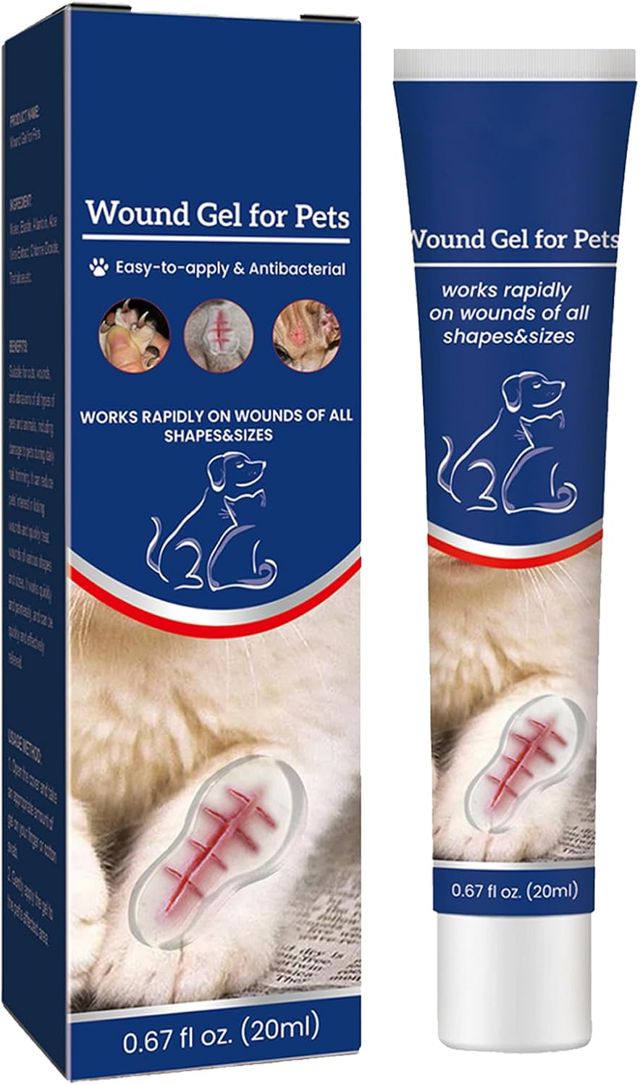 Gel Soin des Plaies pour Animaux,Gel de Soin des Plaies pour Chiens et Chats,Gel Apaisant pour les Plaies pour Chats et Chiens,Pansement Liquide pour Plaies Chien,Gel de Guérison Imperméable,20ML