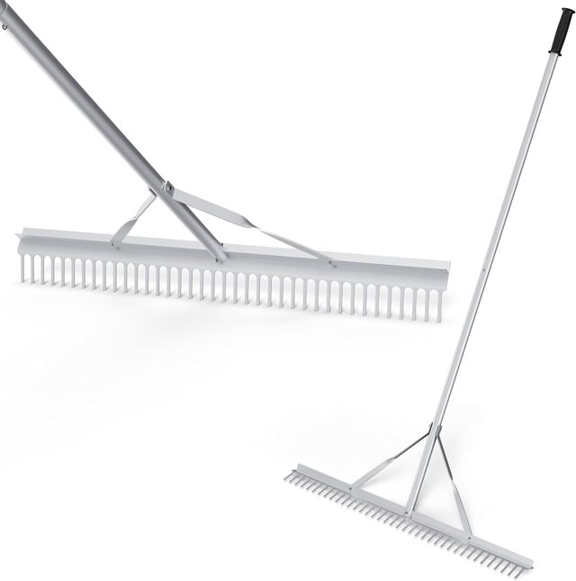 COSTWAY Râteau de Jardin en Aluminium avec Large Tête de 91 cm