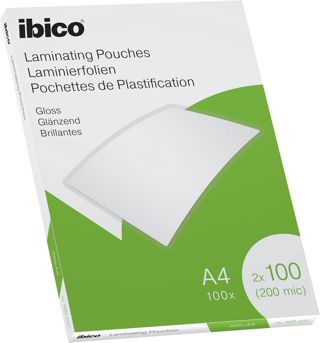 Ibico, 100x Pochette Plastification A4, 250 µ, Haute protection, Brillante