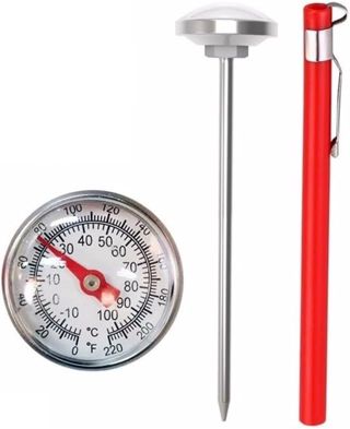 SPORTARC Thermomètre alimentaire en acier inoxydable 304, sans batterie, étanche IP45, pour café, lait, barbecue, vin rouge, cuisine