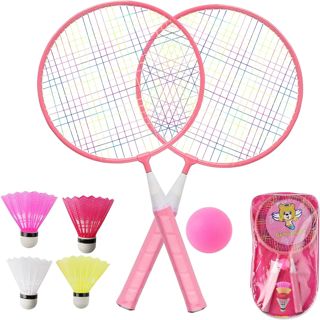 QKTYB Ensemble De Badminton pour Enfants, 1 Paire De Raquettes De Badminton LéGèRes pour Enfants avec pour Joueurs débutants Sports D'IntéRieur Et D'ExtéRieur avec Sac De Transp