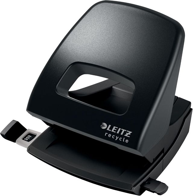 LEITZ - Mini Perforatrice, Capacité 10 Feuilles A4, 100% Recyclable, Acier & Plastique Recyclé, Compensée en CO2, Eco-responsable, Gamme NeXXt Recycle, coloris Rouge, 50100025