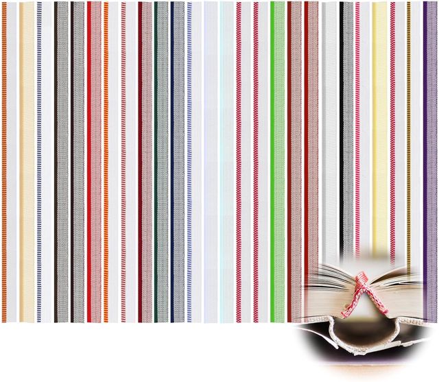 Kit de reliure de livre Lot de 26 bandeaux 30 x 1,3 cm en coton 26 couleurs