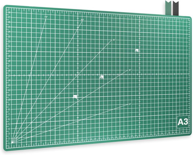 ACROPAQ Tapis de Decoupe A2 - Auto-Réparateur, A2 (60 x 45 cm), 5 Couches de protection pour vos meubles, Avec grilles et repères d'angle sur les deux faces - Tapis de Bricolage, Tapis decoupe