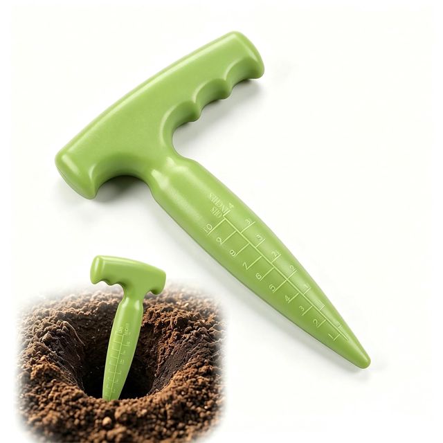Plantoir à Bulbes avec Échelle de Mesure - Outil de Jardinage Précis pour la Plantation de Légumes et de Fleurs, Idéal pour les Jardiniers Amateur et Professionnel (Vert Éclatant)