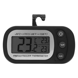 Toyvian Thermomètre Électronique pour Réfrigérateur avec Grand Écran Lcd, Crochet Suspendu et Aimant, Cuisine et Congélateur, Matériau Abs Solide