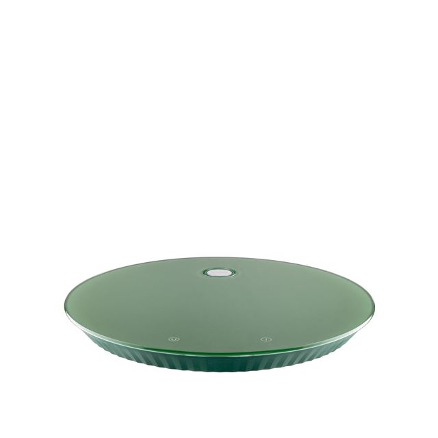 Alessi Plissé MDL16 B - Balance de Cuisine Digitale Design, Suspendable avec un Support Mural, en Résine Themoplastique et Verre Trempé, Batterie Rechargeable, Noir