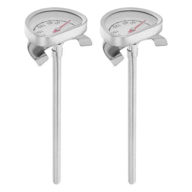 POPETPOP Thermomètre à Huile Chaude pour Friture 2pcs en Acier Inoxydable avec Sonde 10cm et Support Cuisine Professionnelle et Maison, Facile à Nettoyer