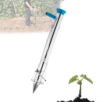 Planteuse De Bulbes, Repiqueuse Semis À Main, Acier Inoxydable Plantoir Jardin Plantoir avec Manche Éponge Peut Vous Aider À Planter Vos Semis De Tulipes Tomates Etc
