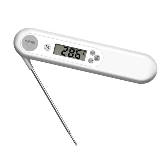 Thermomètre à Viande Pliable Numérique ABS Blanc Cuisine