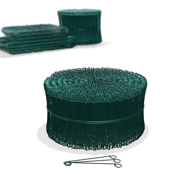 Heimfleiss® Lot de 1000 fils de liaison gainés en vert 1,4 x 100 à 300 mm (1000 pièces) – Fil de liaison en béton inoxydable et durable – Fil à œillets pour perceuse, pince à épiler et perceuse