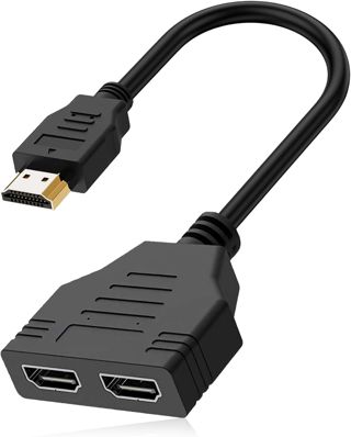 Répartiteur HDMI 1 en 2 avec Câble Intégré Adaptateur Répartiteur HDMI vers Double Femelle pour Dupliquer l’Affichage sur Écrans TV Projecteur Résolution Jusqu’à 4K 30Hz Plug and Play