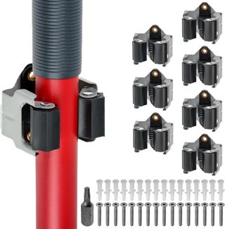 ECENCE 8 Accroche Balai Mural Outils Jardin Acier à Ressort Gris