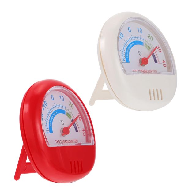POPETPOP Thermomètre De Réfrigérateur Et Congélateur 2pcs Thermomètre En Plastique Pratique Indicateur De Température Blanc Et Rouge Cuisine Et Stockage Utilisation Intérieure Et Extérieure